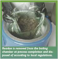 solvent distillation residue removal