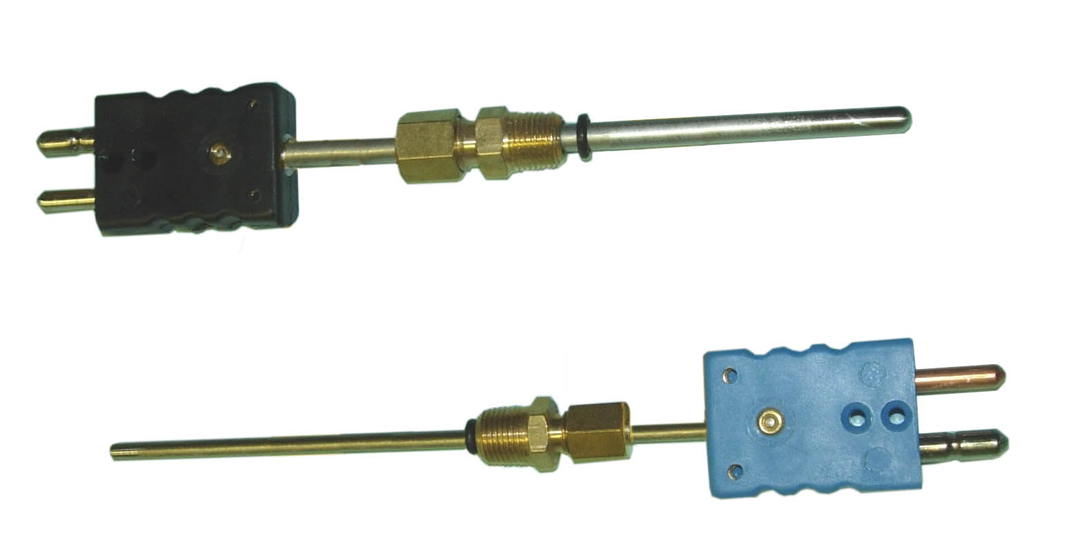Thermocouples with compression fitting and plug