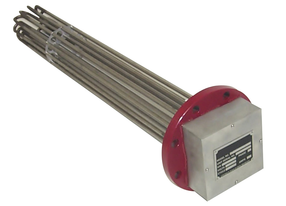 Flange immersion heater for industry